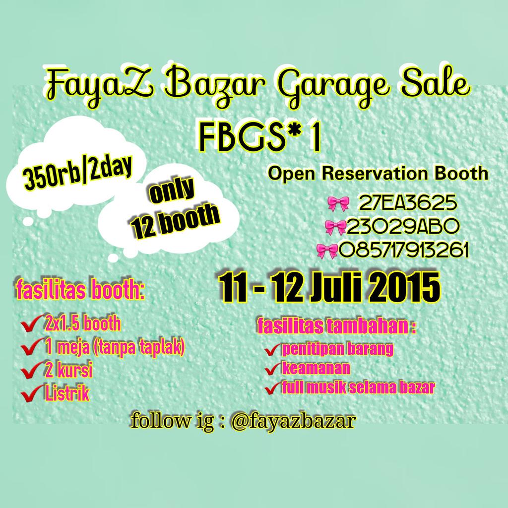 Ayoo gabung dan buka stand kalian di FBGS#1 stand sangat terbatas lhooo <a href="/InfoBazaarJKT/">Info Bazaar Jakarta</a>