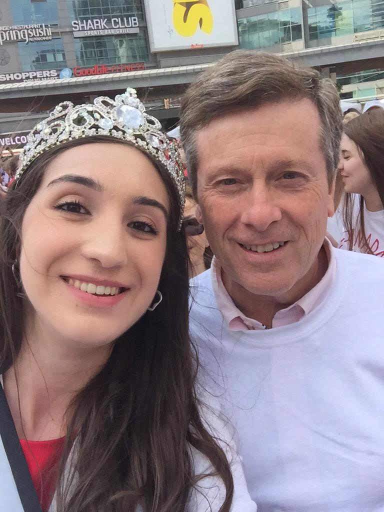MissTeenToronto's tweet photo. It was an honour to meet Mayor @JohnTory at both the East York Parade and Multicultural Canada Day festivities! http://t.co/dHJ4m94te4