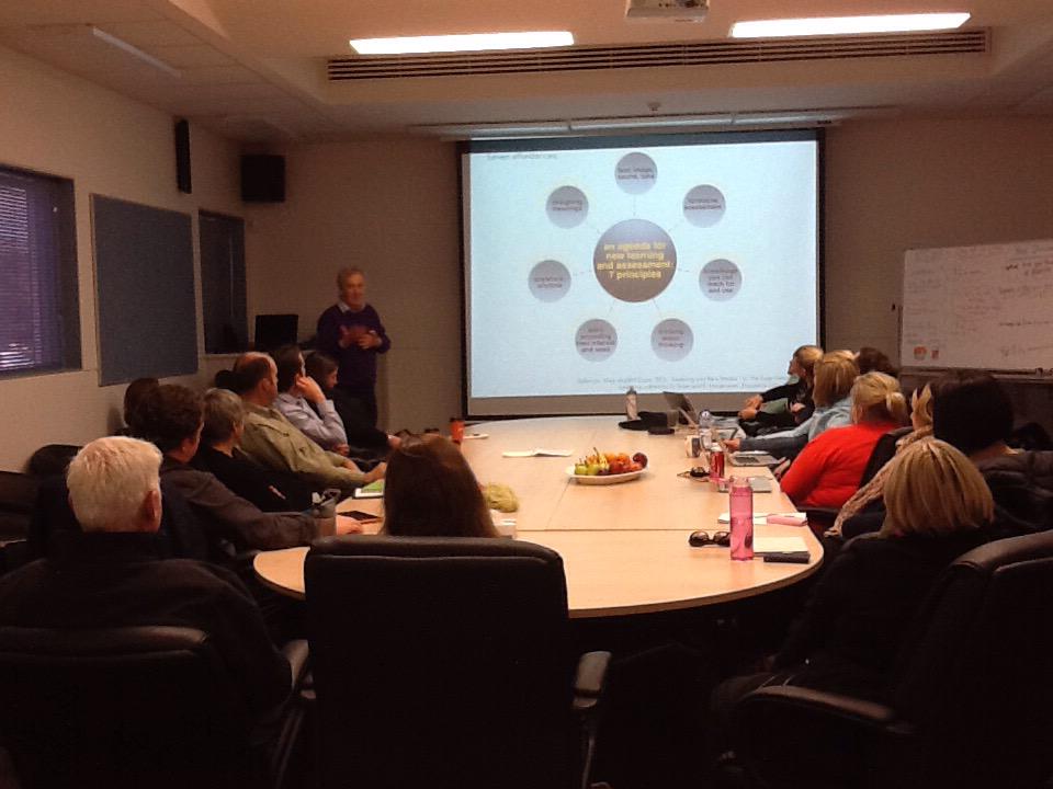 juliecollinsACT's tweet photo. Professional Learning with Bill Cope and Mary kalanzis at Lanyon High School. 21st Century learning. http://t.co/uptbjV62ce