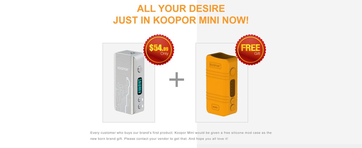 koopor's tweet photo. 60W + Temperature Control + MINI Body + MSRP $54.99
You can't miss it!
#koopor #koopormini http://t.co/WOPIdQZAjG