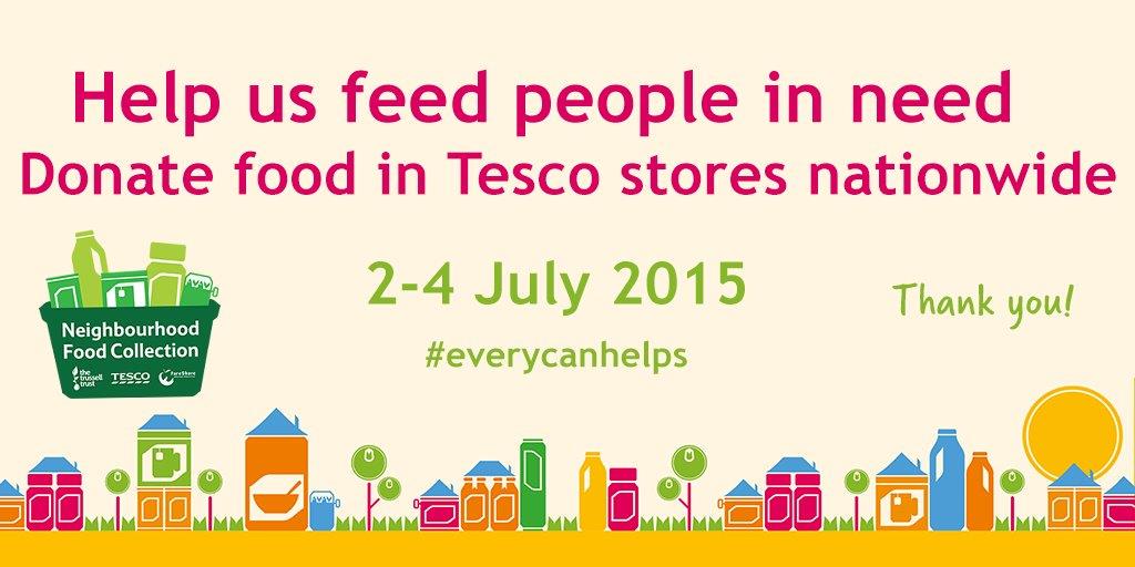 It's here, it's today! The Neighbourhood Food Collection with @TescoandSociety and @TrussellTrust. See you in store!