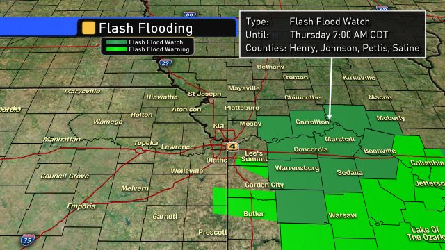fox4kc's tweet image. Flash Flood threat is now elevated. Tune to FOX4 and fox4kc.com for storm information. #fox4wx   ^fox4wx