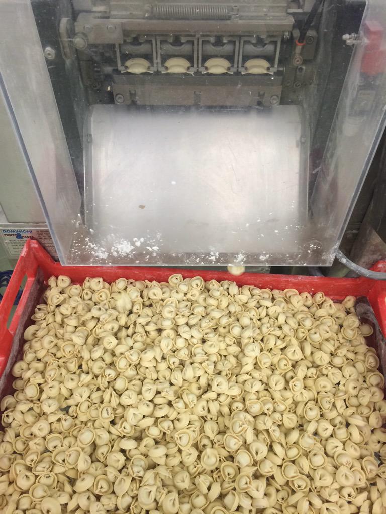 pastaclassica's tweet photo. The #tortellini machine is running &amp; making some little #chicken Rosemary tortellini #pasta #fresh perfect http://t.co/y8SFxN8Mg6