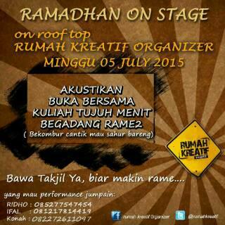 Ramekan acara kita ya,isi dong acara akustikannya biar tambah rame,entar kita juga begadang bareng lo buat sahur.