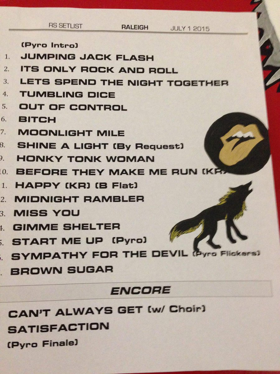 RollingStones's tweet photo. #StonesRaleigh Set list and show report: http://t.co/2yj9s3XkAO http://t.co/LHJA6WK2MS