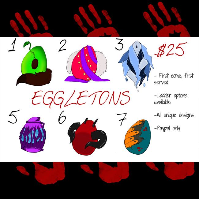 redrighthandart's tweet image. Hey hey, we have THREE (3) #Eggleton #eggadopts still looking for homes! Just $25 for number 1, 2 or 7!