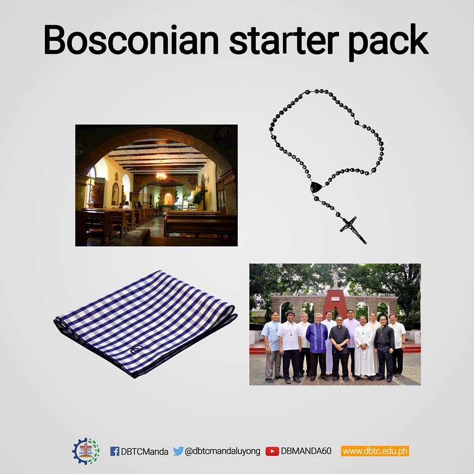dbtcmandaluyong's tweet photo. A Bosconian has a rosary and handkerchief, says a prayer. He needs Salesians to mold him too. #balikbusko http://t.co/BvJTIOuyOh