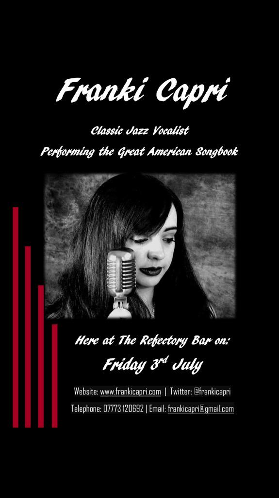FrankiCapri's tweet photo. Tomorrow!!!! I'll be performing some classic #jazz at The Refectory Bar @therefectorybar #cocktails 
#Plymouth http://t.co/KFS6OdWu5A