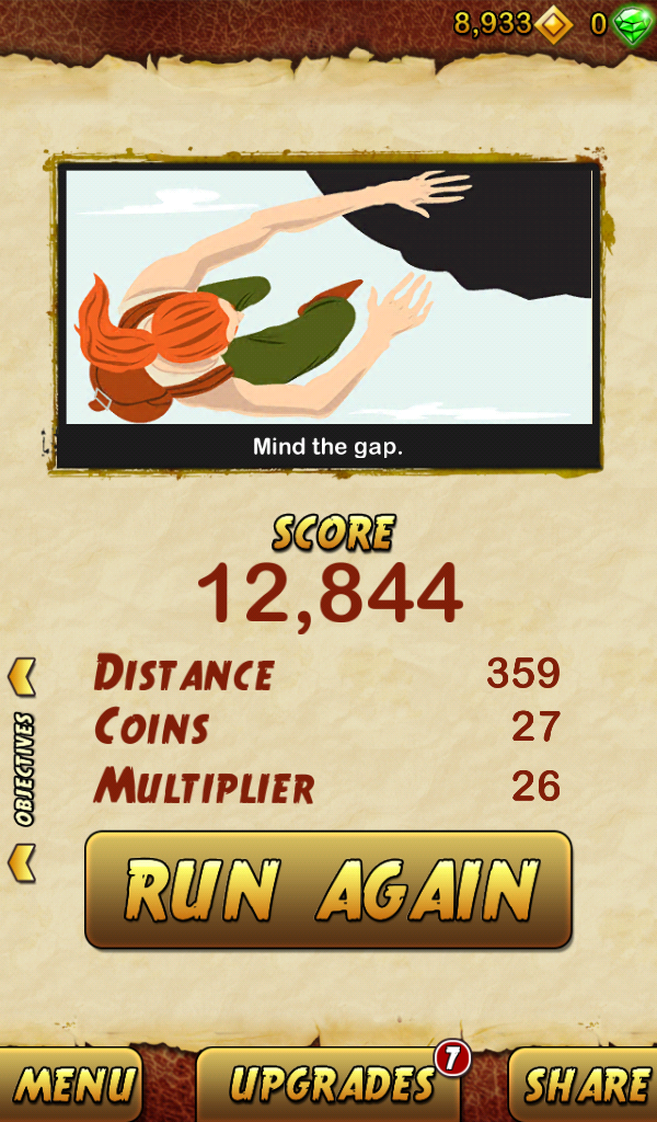 jdruc5's tweet photo. I got 12844 points while escaping from a Giant Demon Monkey. Beat that! http://t.co/OJY9nd11Cy http://t.co/z1VxXjjfQq