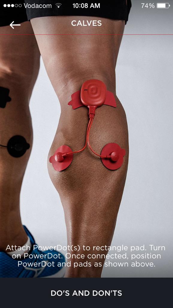 powerdot_SA's tweet photo. @FrankSmuts @EnduroHub @Troisport A screenshot of the App #musclerecovery calves - showing electrode setup. http://t.co/OJTbZq0N6B