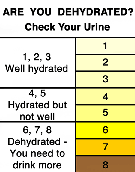 Post underholdning gerningsmanden Science in Sport Twitterissä: "Are you dehydrated? It's important not to  be, and it's very easy to be. Check against this pee chart:  http://t.co/LrsE9XX6bR" / Twitter