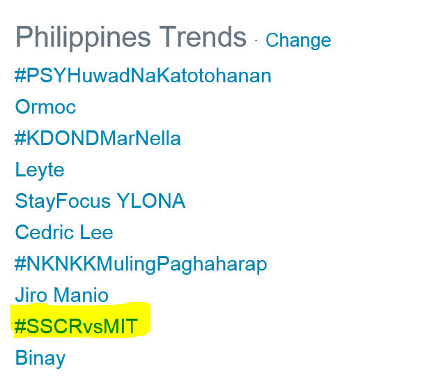 abscbnsports's tweet photo. LOOK: #SSCRvsMIT trending topic in the Philippines #NCAASeason91 #IlabasAngGaling http://t.co/CCFfrPG2c0