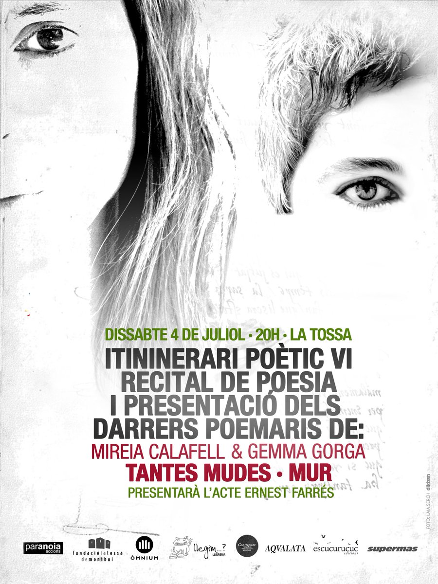 Dissabte presentació dels poemaris de <a href="/mireia_calafell/">Mireia Calafell</a> &amp; Gemma Gorga. Us hi esperem <a href="/ParAnoiaaccions/">ParAnoia accions</a> @llegimllibreria