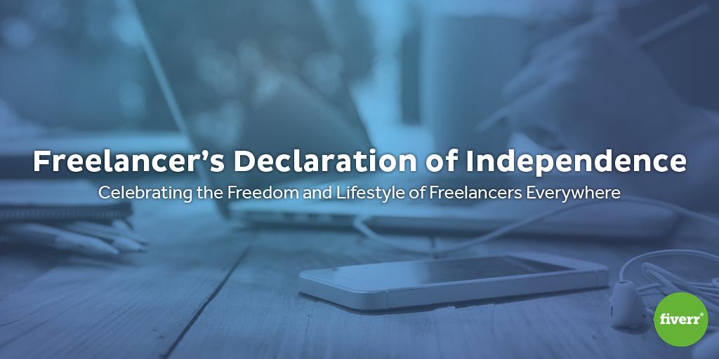 fiverr's tweet photo. Introducing "The Freelancer's Declaration of Independence" - RT for a free $5 Gig! http://t.co/G4h9IrNyM3 #Fiverr4th http://t.co/Z3rSZsJeiz