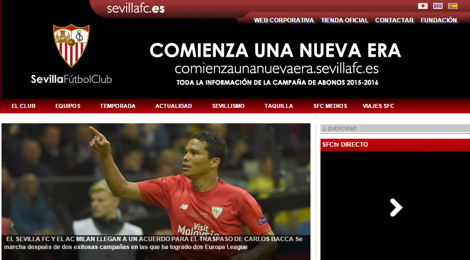rossonerifreak's tweet photo. web resmi Sevilla juga sudah mengumumkan Bacca resmi ke Milan. 

http://t.co/8e9Gbet6ka