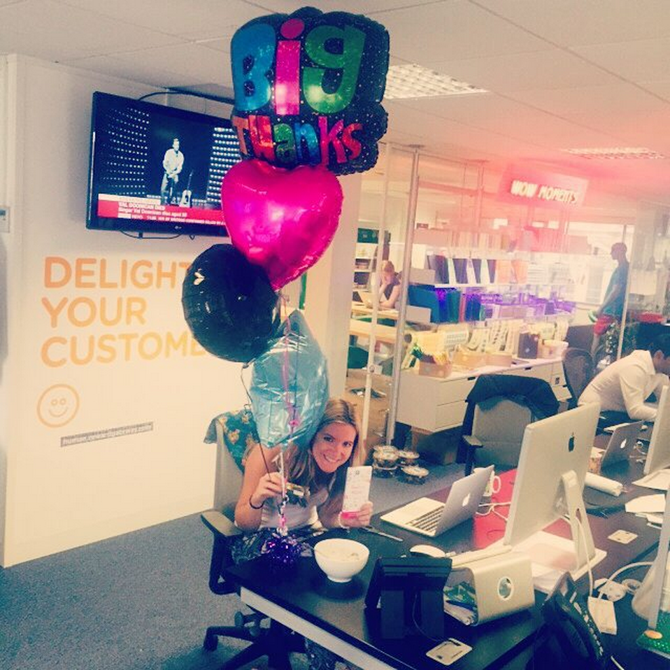 RewardGateway's tweet photo. This is Perdie from our London office, well &amp; truly living the RG value of 'Delight your Customers', Well done Perdie http://t.co/AFa4UetJrY