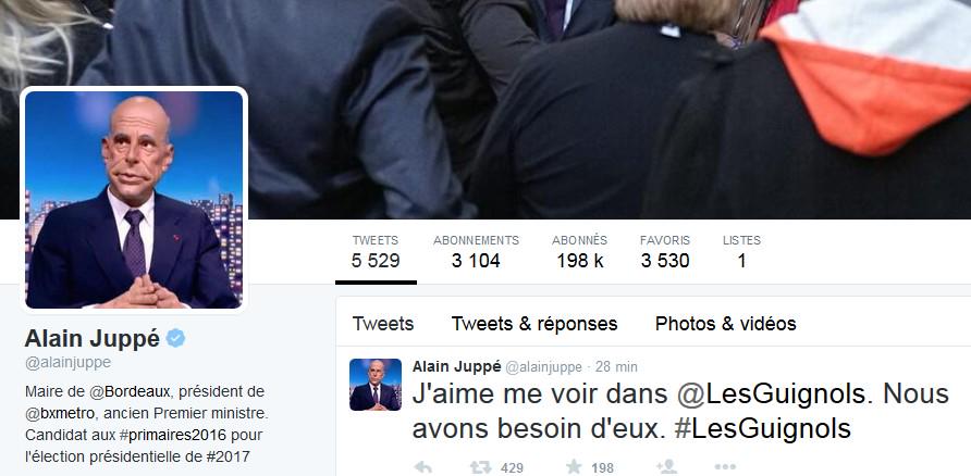 BFMTV's tweet image. #TouchePasAuxGuignols : Alain Juppé laisse place à sa marionnette sur twitter bfmtv.com/politique/touc…