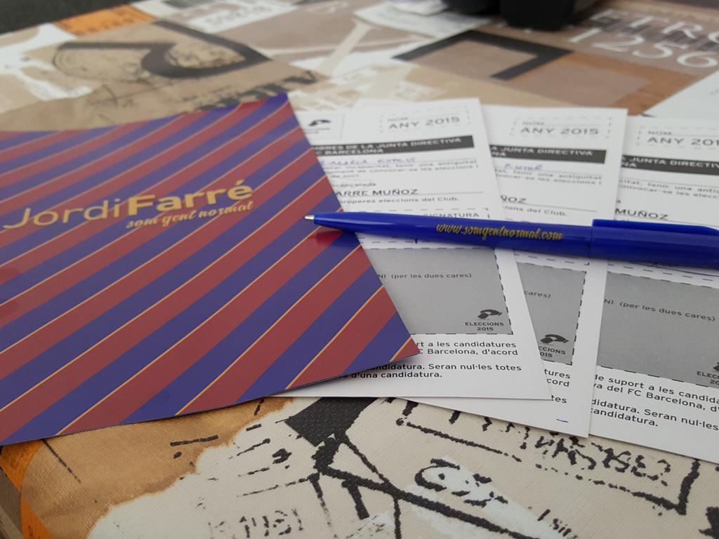 3 signatures més per <a href="/somgentnormal/">Som Gent Normal </a> i @jordifarre_fcb. Fent confiança fins al final. Som-hi! #eleccionsFCB #barça