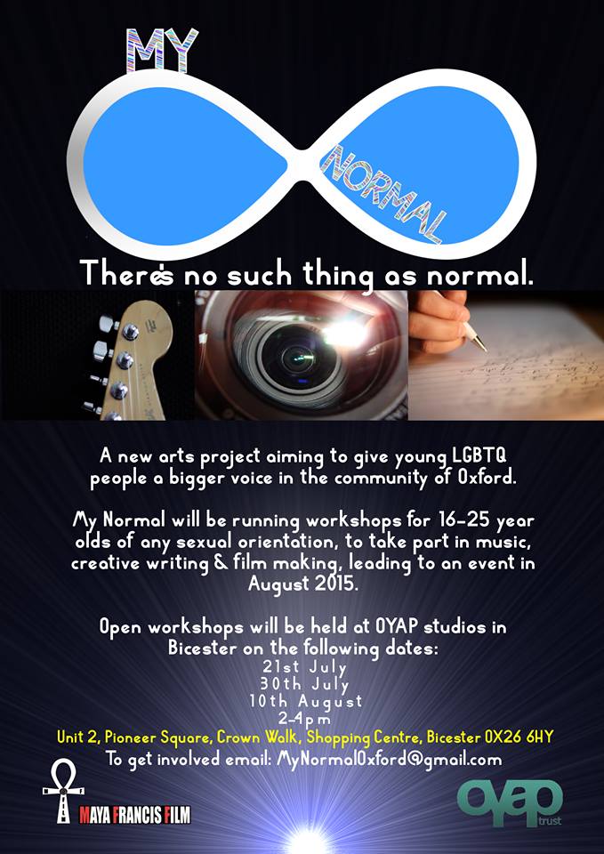 arts project giving LGBTQ a voice through music,creative writing, film @OYAPTrust <a href="/MyNormalOxford/">My Normal Oxford</a> <a href="/LuckyLeB/">Helen Le Brocq</a>  #LGBTQ