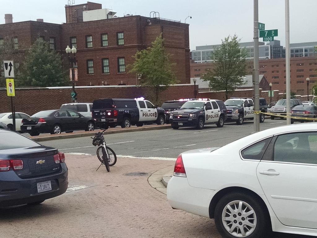 SHFWire's tweet photo. No confirmed shooter as Navy Yard remains locked down. -MC http://t.co/A9oRuiJNb2