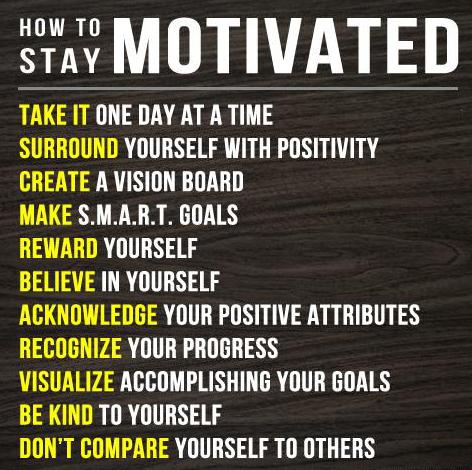 raehanbobby's tweet photo. "How to Stay Motivated" ~ A powerful &amp; thorough #infographic list! Which #leadership idea resonates most with you? http://t.co/Xvp7ymgOSi