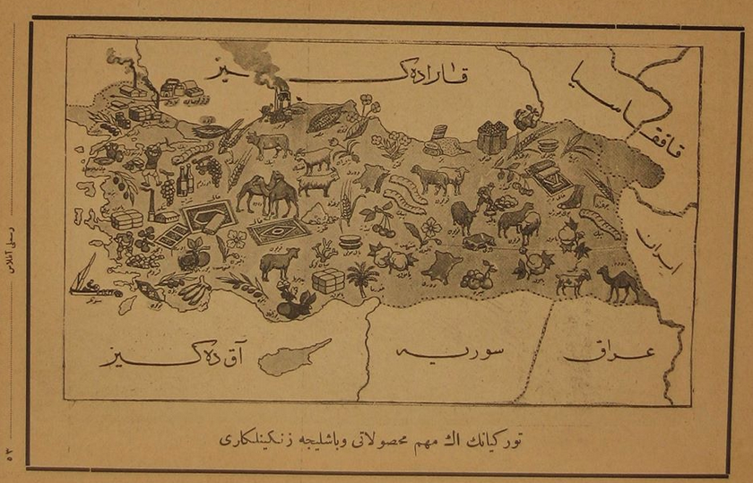 Eski bir osmanlıca Türkiye haritası