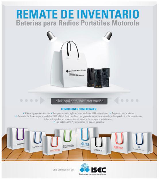 ISECSA's tweet photo. ¡Baterías Motorola a precios de locura!
Mayor información en el link http://t.co/E3JswqnfWj http://t.co/QLkqNG8YnZ