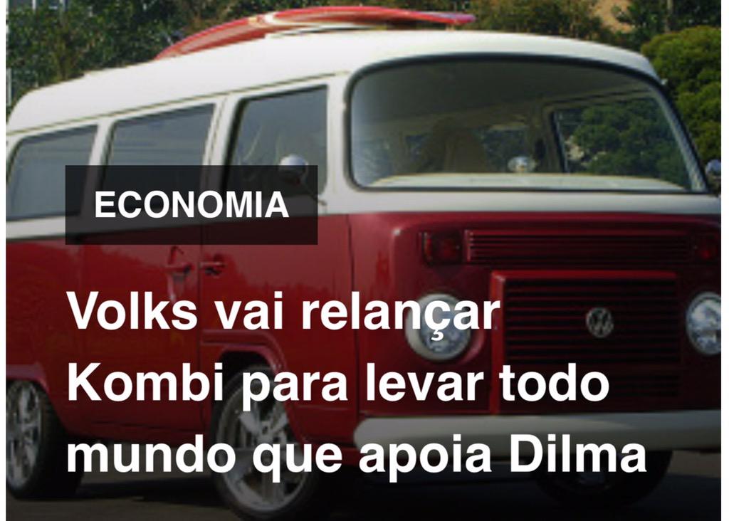 jose_simao's tweet photo. A Kombi da Dilma! Volks relançará Kombi para todo mundo q apoia Dilma! @sensacionalista http://t.co/jO5W7jr5Vo