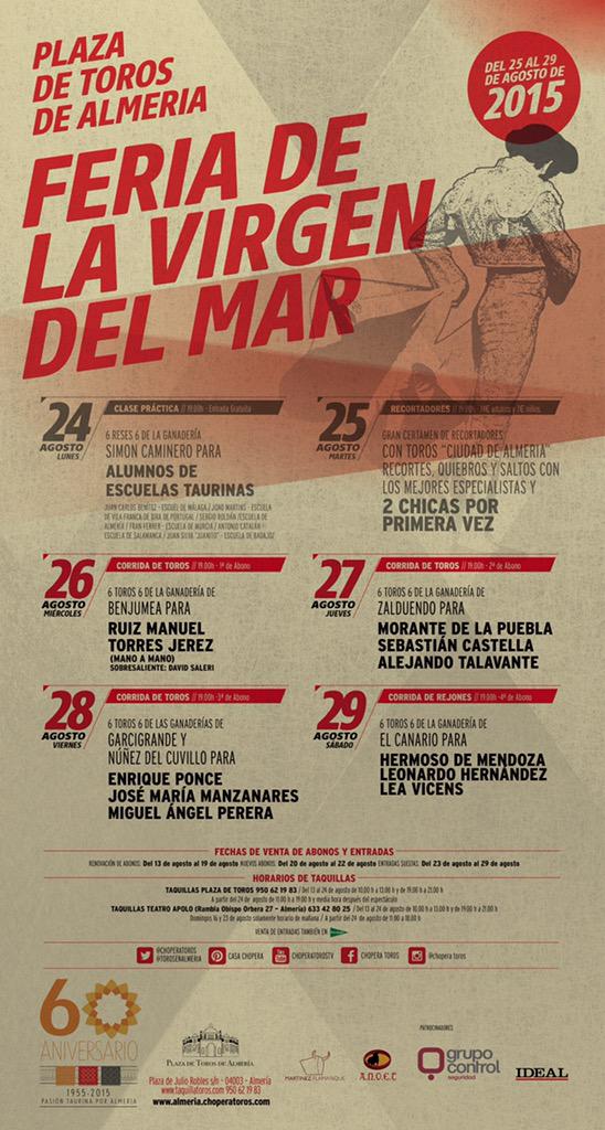 TorosenAlmeria's tweet photo. No faltaran las figuras en dos carteles rematadisimos! #FeriadeAlmeria2015 http://t.co/BdZLjvcswM