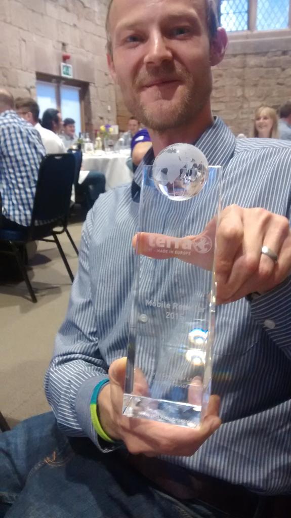verypc's tweet photo. We're @TerraComputerUK 's mobile reseller of the year! You can just about read the text against Col's stripey shirt http://t.co/cbRxKfdX6J