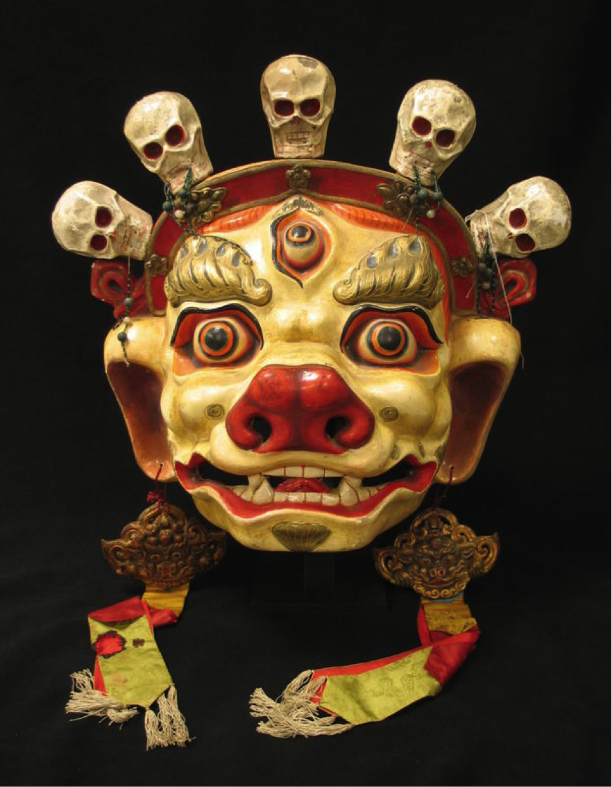 RubinMuseum's tweet photo. This #mask of Sendom the Lion was used in ritual dances to clear the area of demons and evil spirits #BecomingAnother http://t.co/kH2GEAvLAq