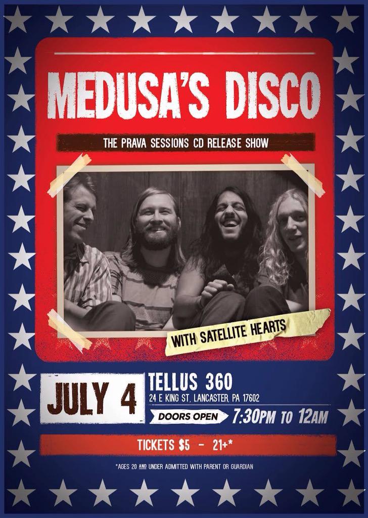 SatelliteHearts's tweet photo. #savethdate we will be @Tellus360 on #July4th opening #recordrelease join us and the great @pravacreative 👌🏻👌🏻🍺🍺🍺🍺🍺 http://t.co/UBadWU0xJ9