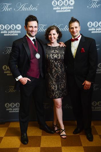 Great shot from #Audies2015. With the incomparable @theerinbennett & Zach Herries of @mosaicaudio