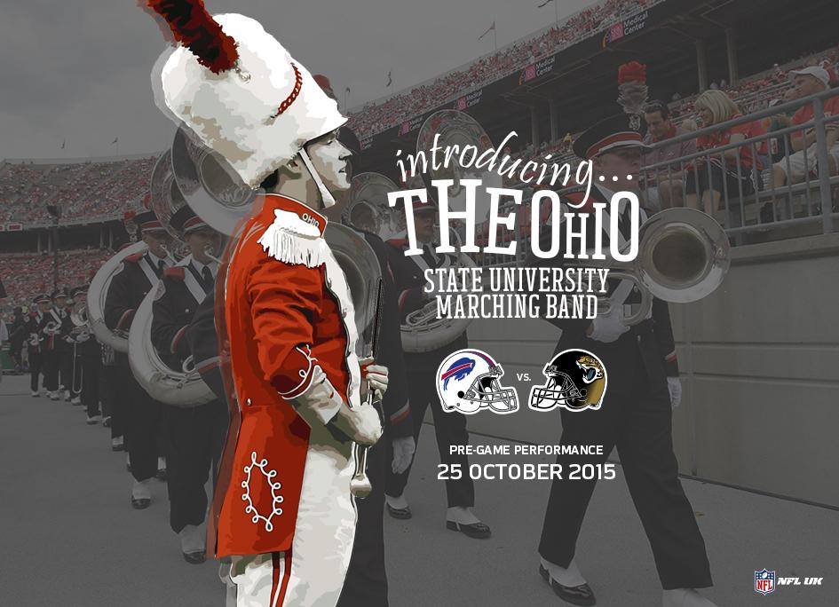 NFLUKIRE's tweet image. THE Ohio State University Marching Band (@TBDBITL) will perform before #BUFvsJAX!