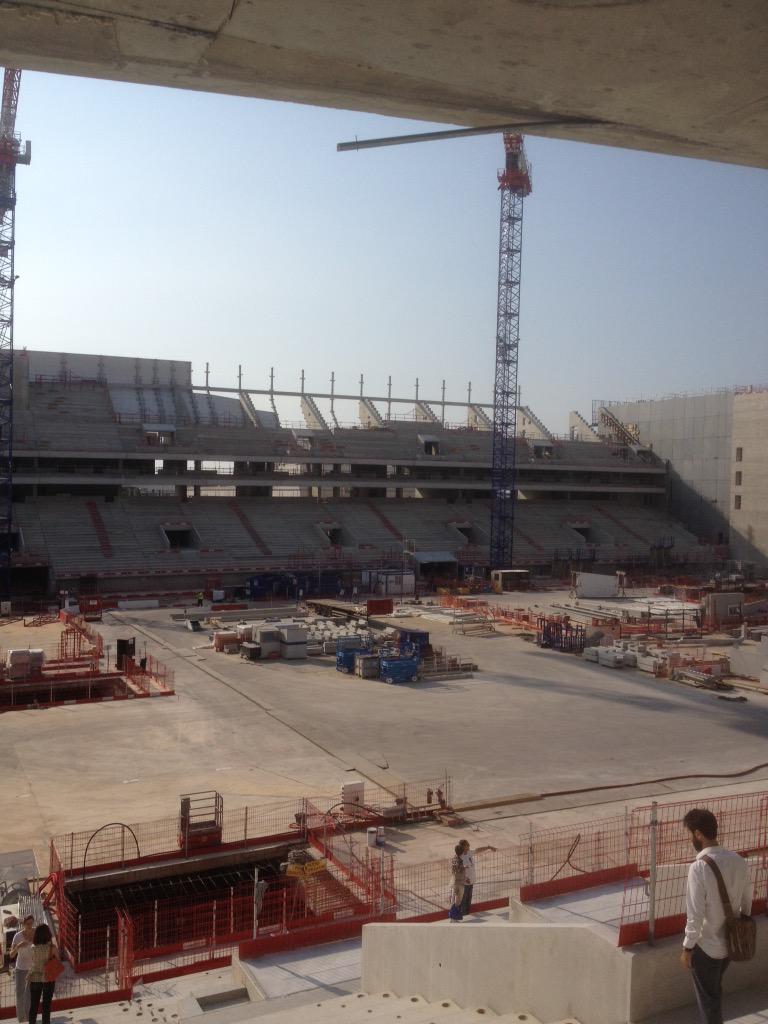 SONDEFOR's tweet photo. Visite du chantier de l'Arena 92. On a hâte d'y voir le Racing 92 ! http://t.co/wBHHQe24VM