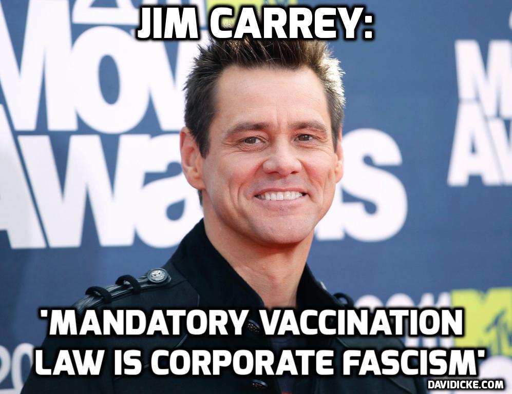 davidicke's tweet photo. Jim Carrey blasts Governor as a ‘corporate fascist’ for signing mandatory vaccination law: http://t.co/HXMKWZWtRU http://t.co/IRDe8XQ4Sv