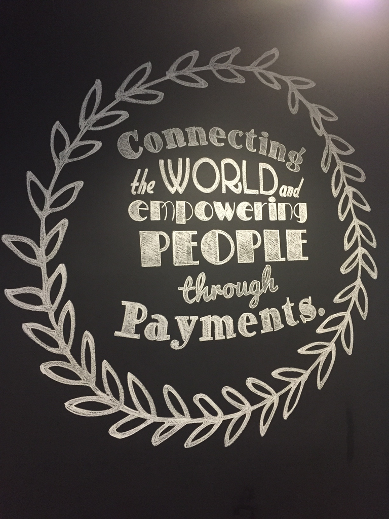 Venmo's tweet photo. We love our new chalkboard art installation at #VenmoHQ, done by the talented @oldwoodendoor! #VenmoLife http://t.co/6d1UezcnAM