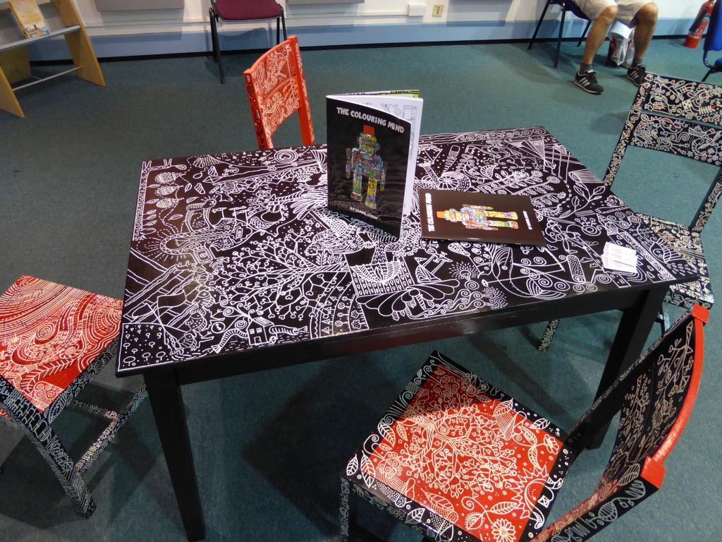 colouringmind's tweet photo. LOOK Our book now available to colour in Bath Central Library it's a 1st I think &amp; great furniture by @SamuelLindup! http://t.co/NGvFdUn2QA