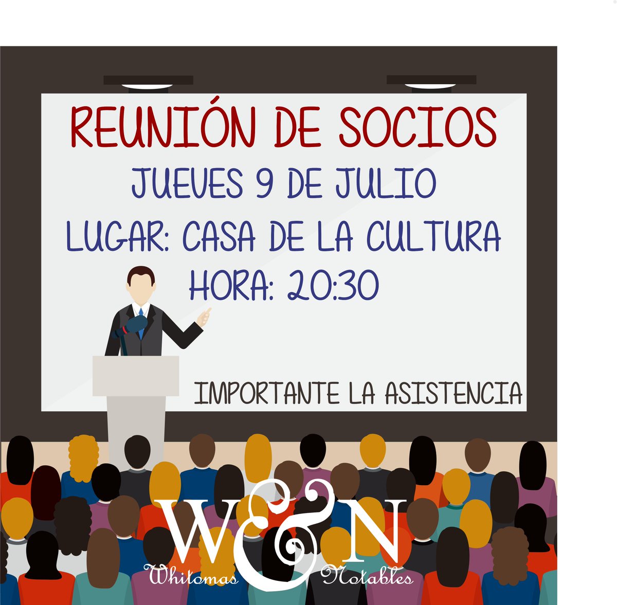 Reunión el Jueves 9 de Julio a las 20:30 h. en la Casa de la Cultura.
MUY IMPORTANTE LA ASISTENCIA