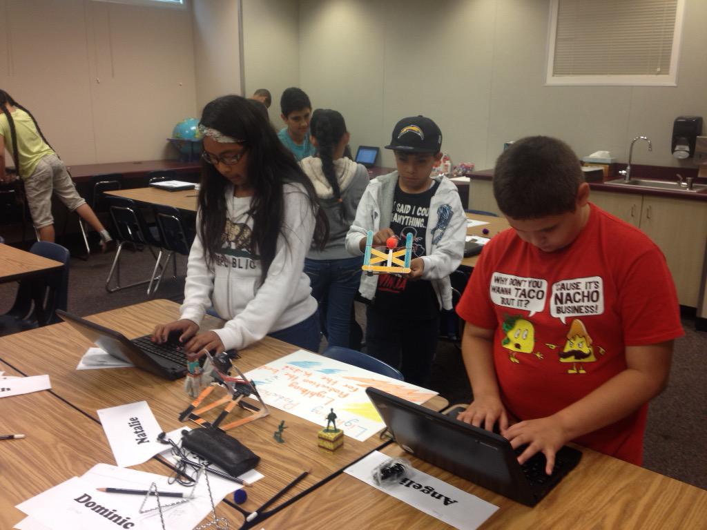 neil_saffer's tweet photo. Groups rotating and testing each water ballon launcher.  Giving feedback via Google Forms. http://t.co/UFQzHVC1UA