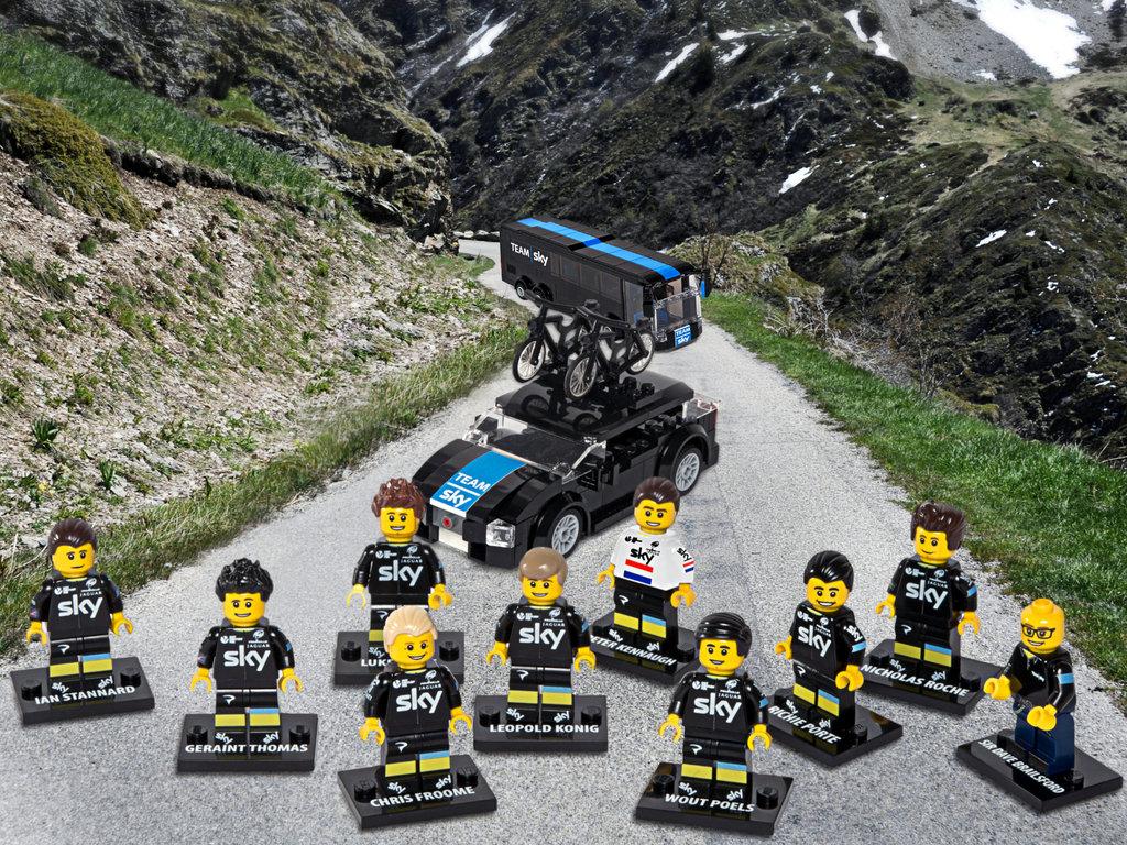 roadcc's tweet image. "That's no team bus." #Lego recreates Sky's Tour de France line-up (and Death Star): road.cc/156036 #cycling