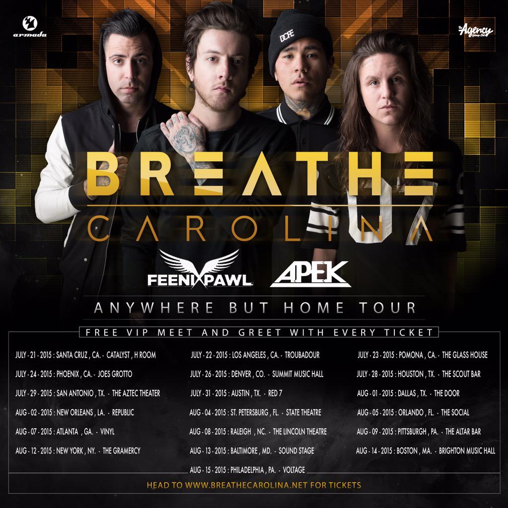BreatheCarolina's tweet photo. TOUR TOUR TOUR! EVERY TICKET IS A FREE M&amp;G ! What?!!? http://t.co/dWpaFTdzcC