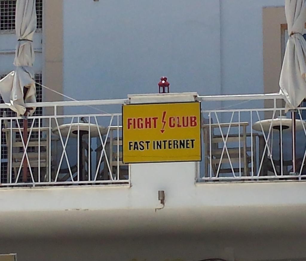 AJemaineClement's tweet photo. Second rule of Fight Club: you do not talk about fight club... but it is OK to mention our internet capabilities. http://t.co/VnWcTwzatf