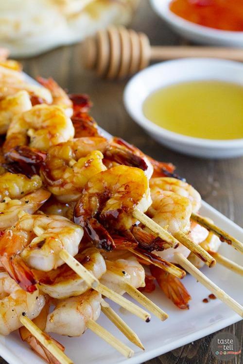 Chili Honey Garlic Shrimp Kabobs