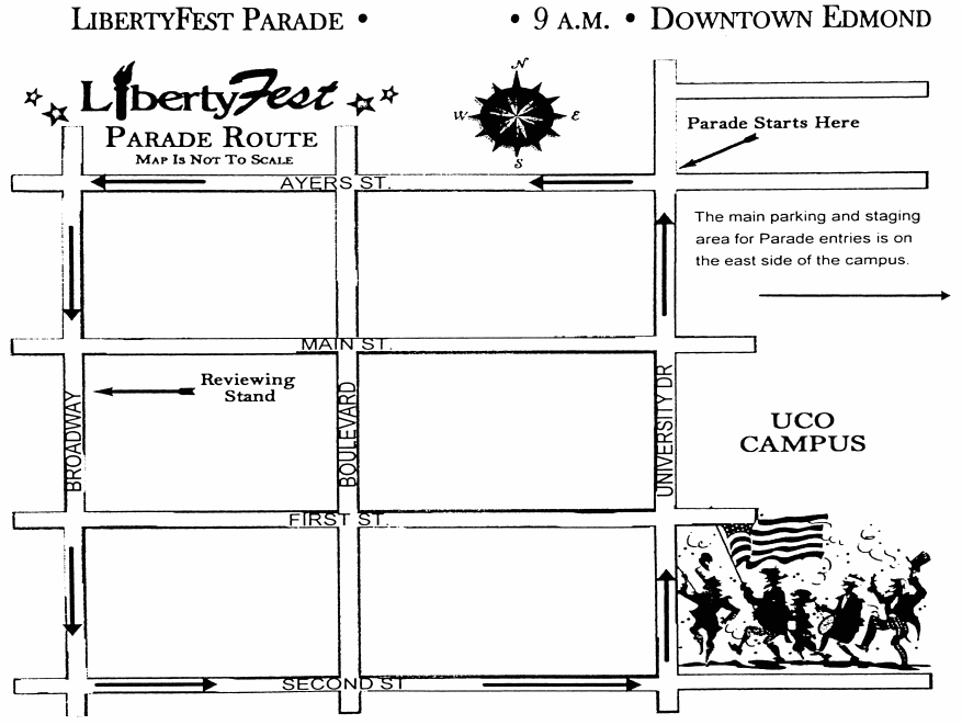 All roads along and inside the LibertyFest Parade route will be closing around 8:30 am on Saturday morning.