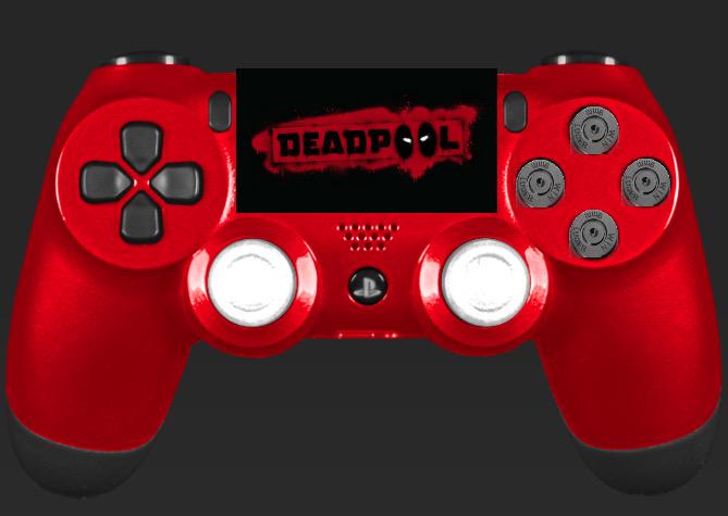 KustmKontrllerz's tweet photo. But for now @deadpoolmovie @Deadpool inspired #KustomKontroller for PS4 & we can make it for every other system! http://t.co/d7n5NiVYHa