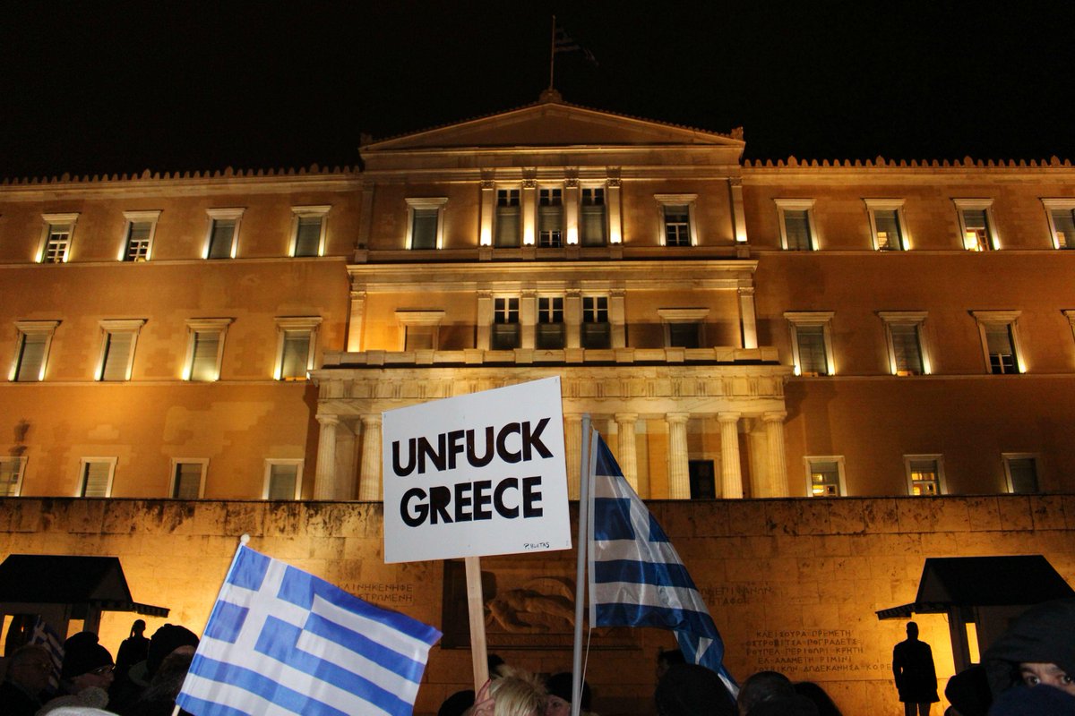 GreekSh1t's tweet photo. #Greece and #Spain will change #Eurozone - UNITE and Fight the good Fight for all humanity!  #OXI #UnfuckGreece http://t.co/2QVYrZ6ubQ