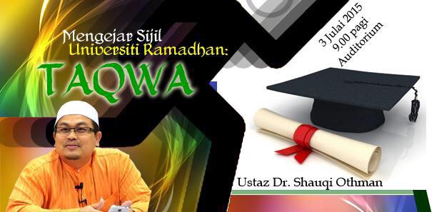 MARDIPkkim's tweet photo. Mengejar Sijil Universiti Ramadhan: TAQWA berlangsung hari ini. Terima kasih Ust. Dr. Shauqi Othman- Auditorium MARDI http://t.co/i33LlUWrHq