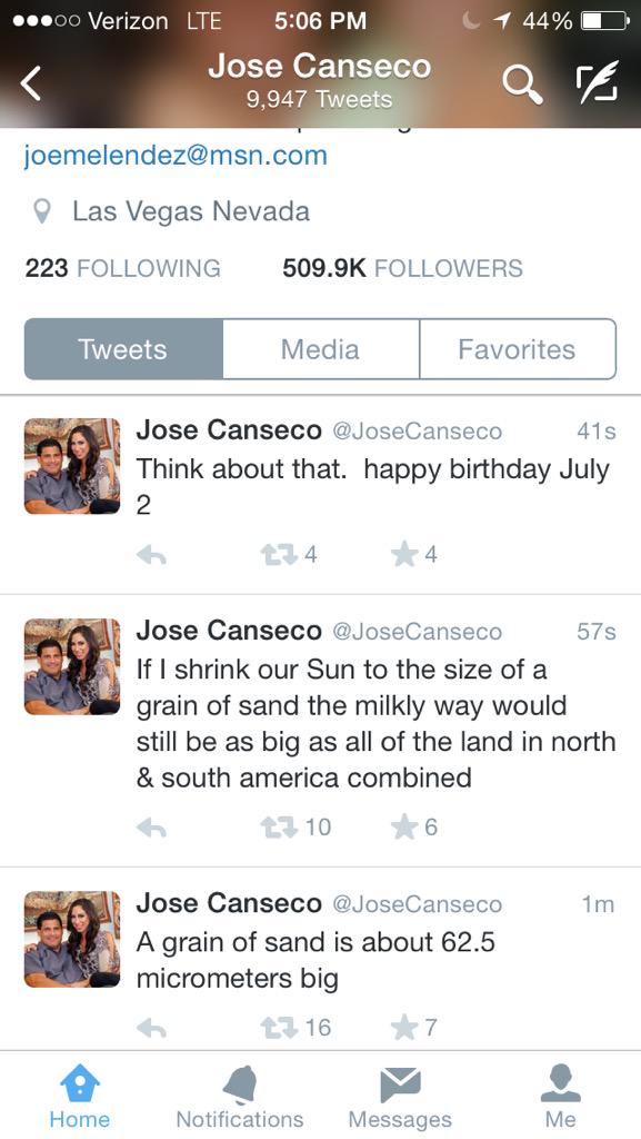 \"happy birthday July 2\" Jose Canseco must have done ALL of the drugs 