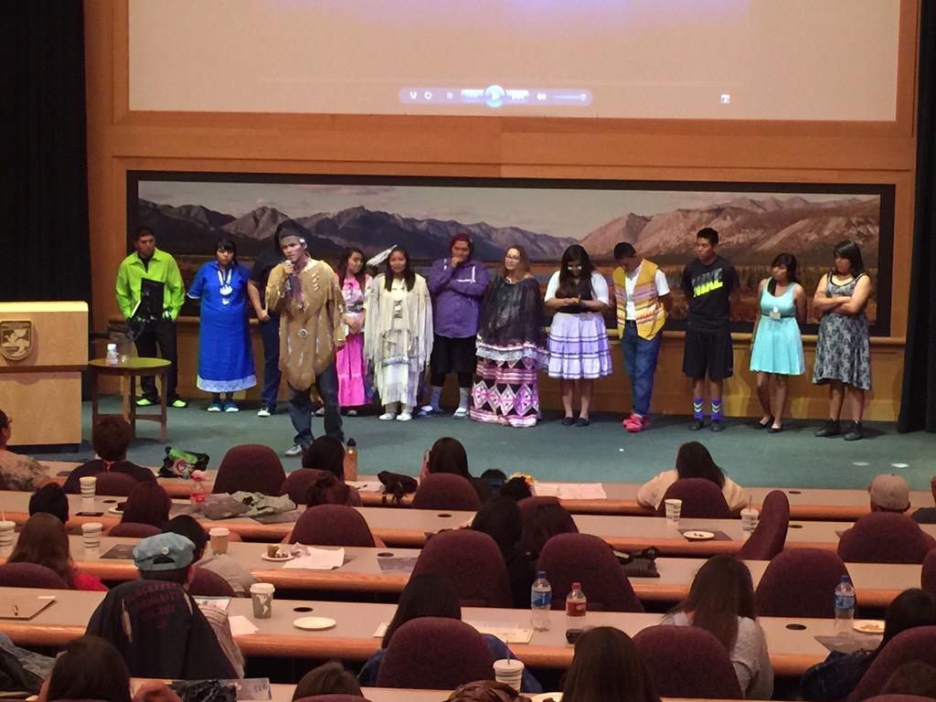 makoquahjones's tweet photo. Beautiful and proud Native youth teaching us that "the traditional way is the sustainable way." IYCLC 2015 #NativeCCC http://t.co/NLGw8Gjx3x